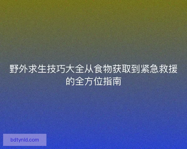 野外求生技巧大全从食物获取到紧急救援的全方位指南 野外求生技巧大全从食物获取到紧急救援的全方位指南