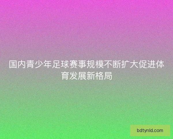 国内青少年足球赛事规模不断扩大促进体育发展新格局 国内青少年足球赛事规模不断扩大促进体育发展新格局